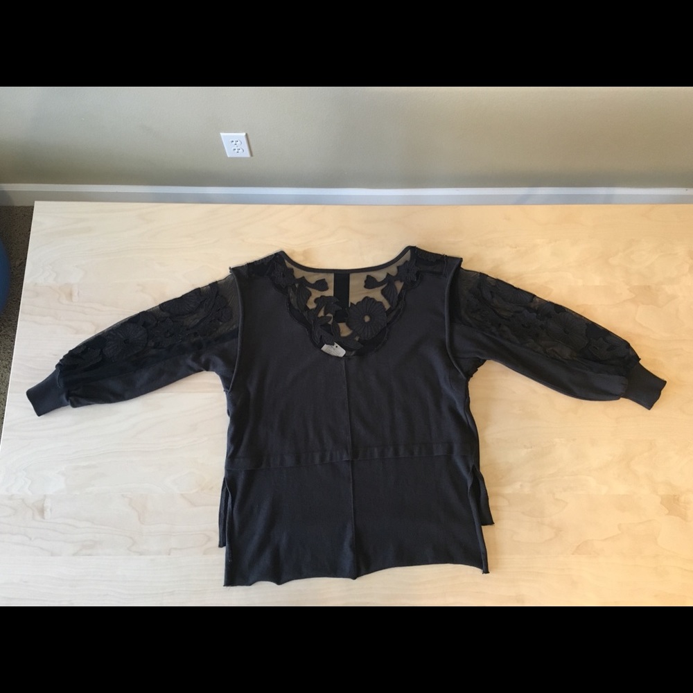 Free People olive colored and lace shirt - Picture 6 of 7